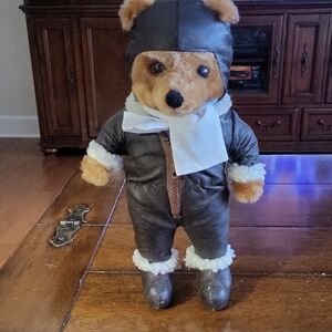 Aviator Teddy Bear in Brown Outfit